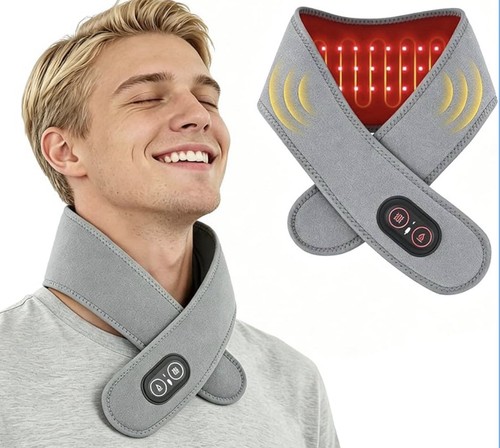 Cordless heating neck wrap - neck, red