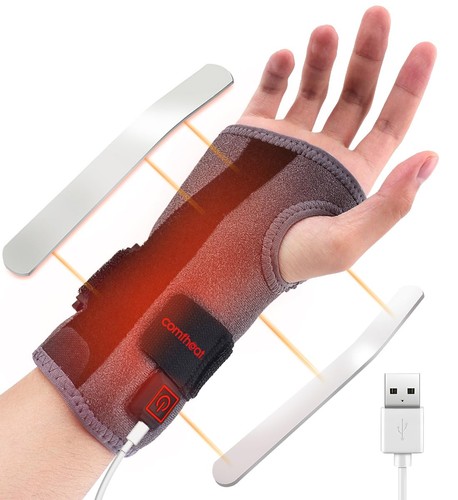 Heated wrist support brace for - heated,
