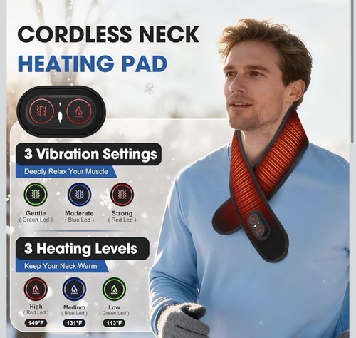 Cordless heating neck wrap red - neck,